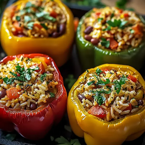 Vegetarische Gefüllte Paprika mit Reis