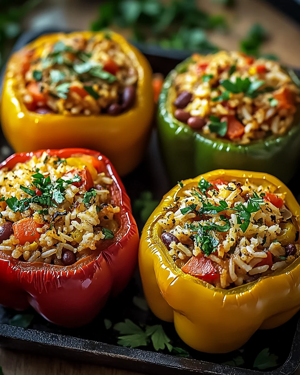 Vegetarische Gef&uuml;llte Paprika mit Reis
