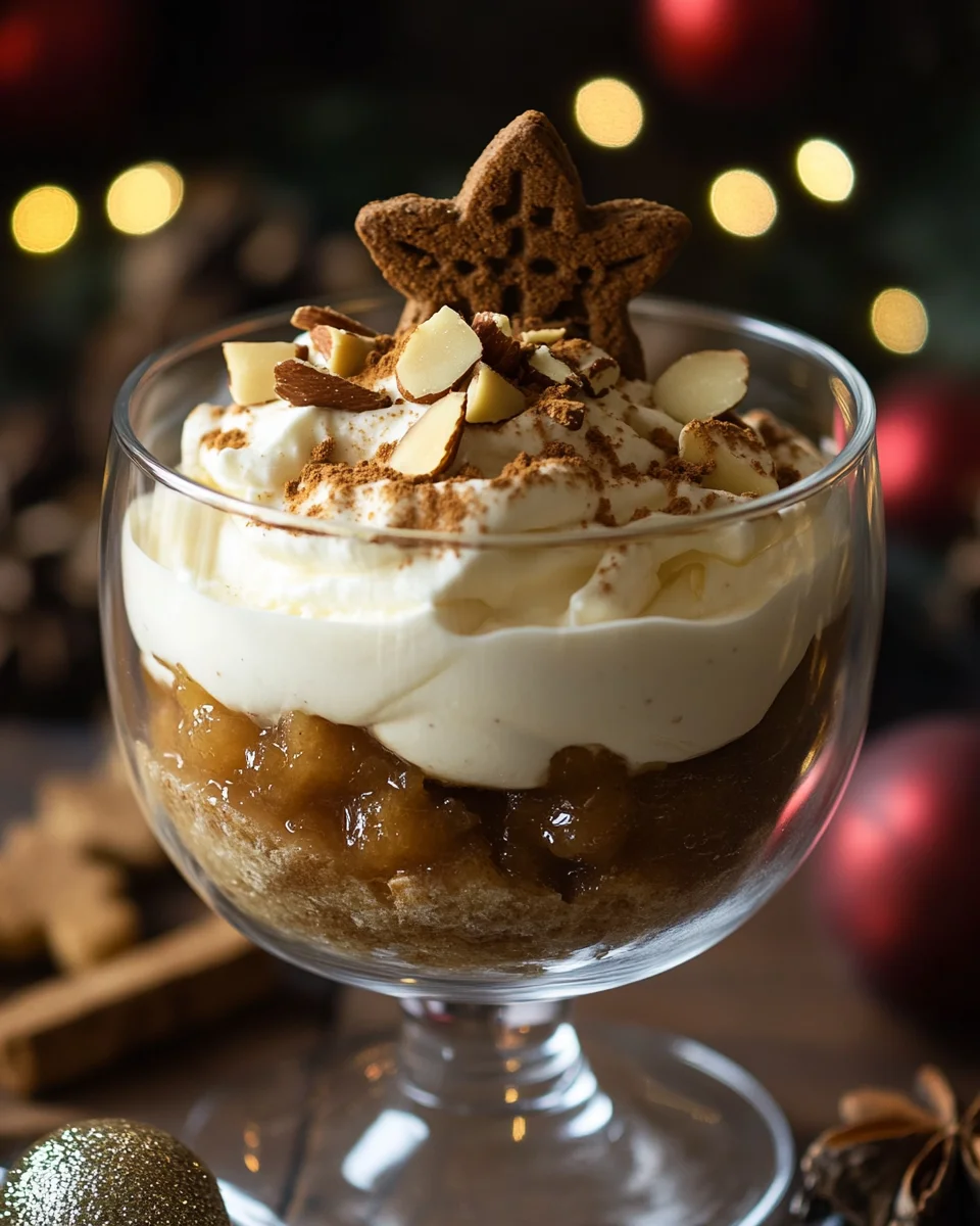 Winterliche Spekulatius-Creme mit Bratapfelkompott