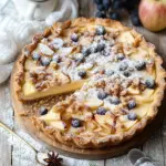 W&uuml;rziger Bratapfel-K&auml;sekuchen mit Zimtstreuseln