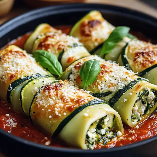 Zucchini-Cannelloni mit Ricotta-Spinat-Füllung