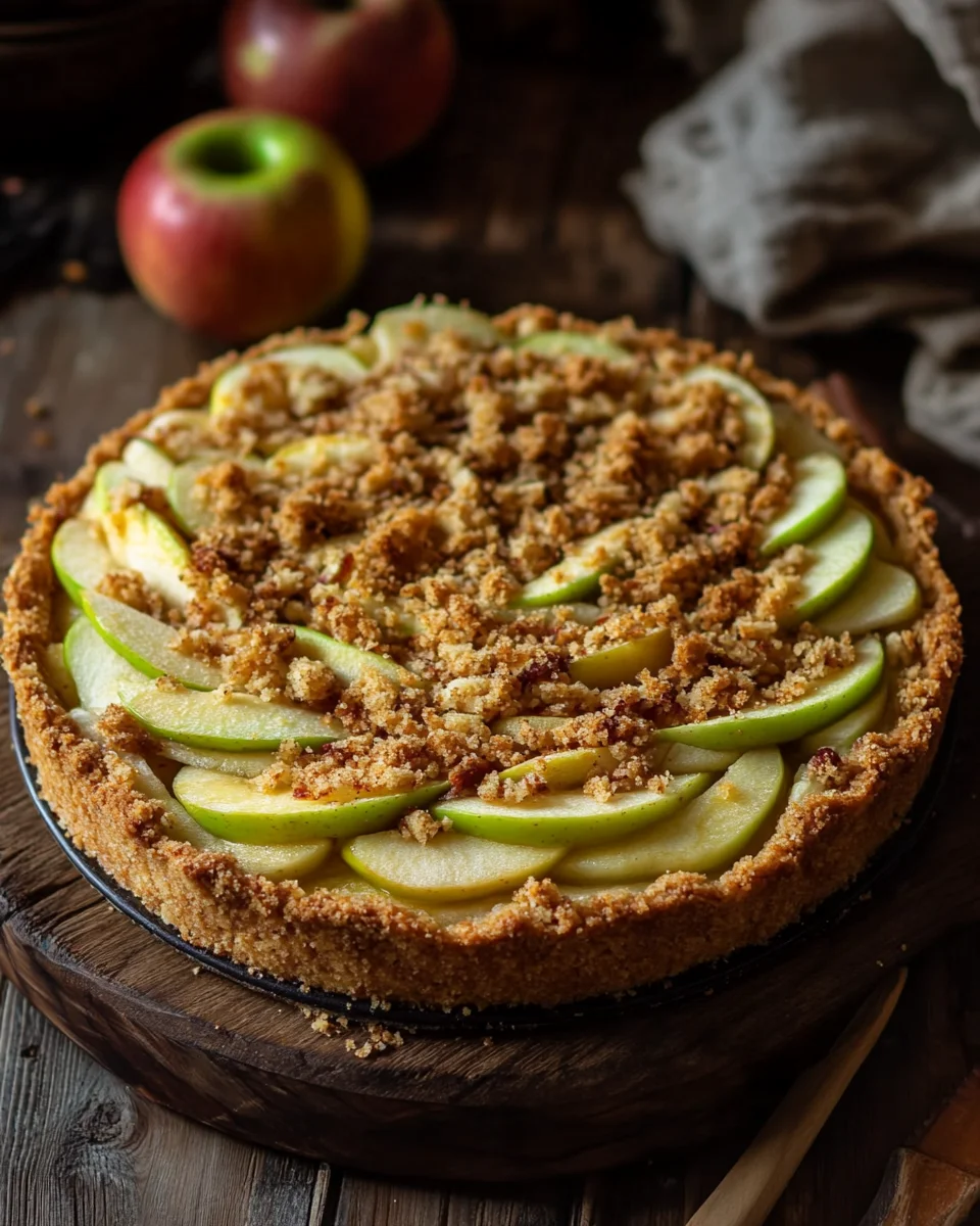 Apfelkuchen vom Blech - mit Pudding und knusprigen Streusel