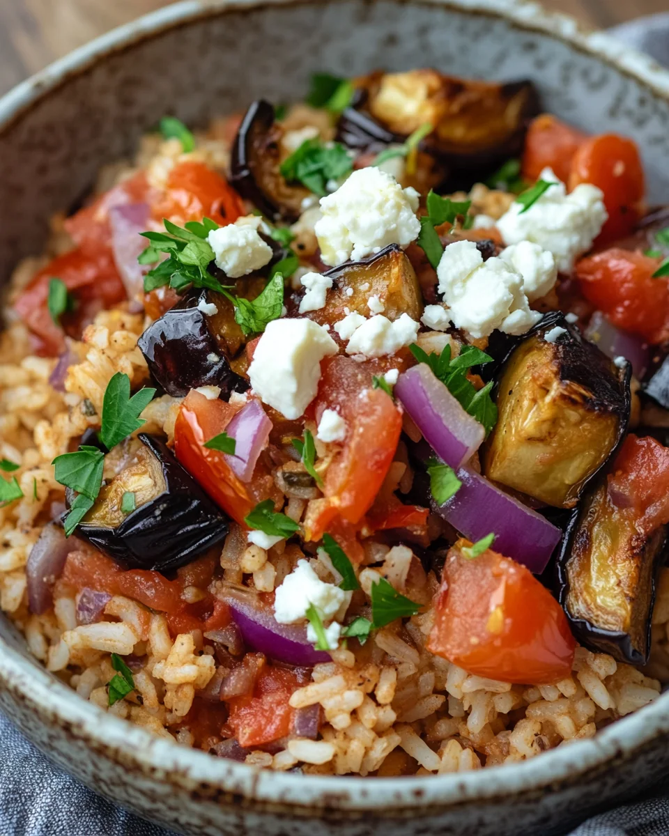Auberginen-Reispfanne mit Feta 24 Auberginen-Reispfanne mit Feta