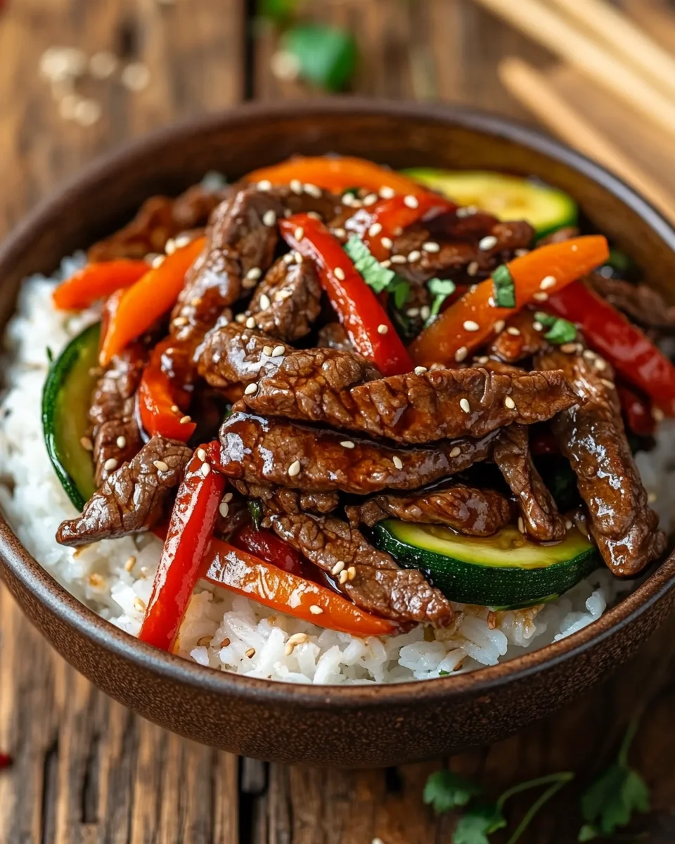 Ein Pfannengericht Teriyaki Rindfleisch mit Reis 19 Ein Pfannengericht Teriyaki Rindfleisch mit Reis