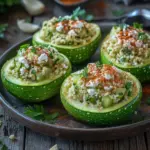 Gef&uuml;llte Zucchinis mit Couscous und Feta