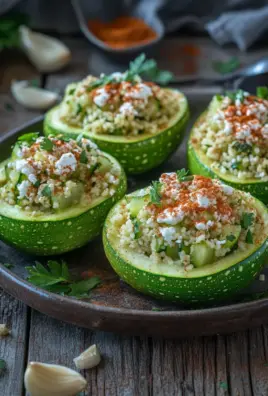 Gefüllte Zucchinis mit Couscous und Feta