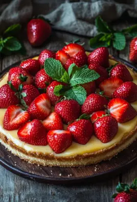 Käsekuchen mit Erdbeeren
