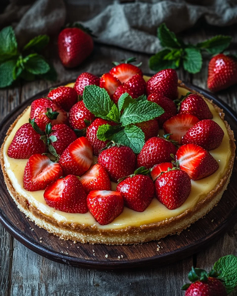Käsekuchen mit Erdbeeren