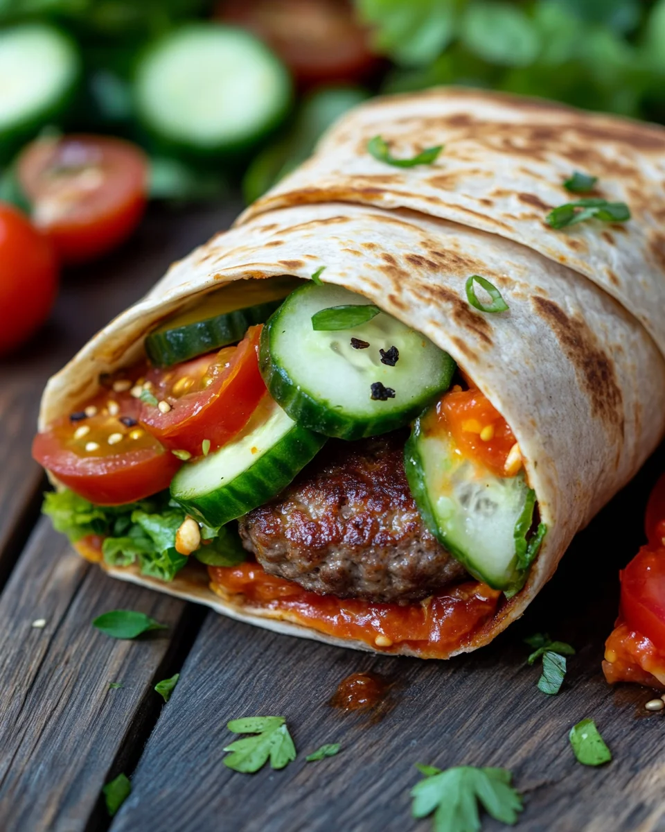 Kalorienarmer Burger-Wrap unter 250 Kalorien 24 Kalorienarmer