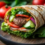 Kalorienarmer Burger-Wrap unter 250 Kalorien