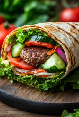 Kalorienarmer Burger-Wrap unter 250 Kalorien