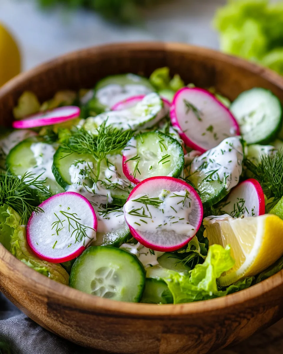 Leichter Frühlingssalat mit Radieschen & Joghurt-Dressing