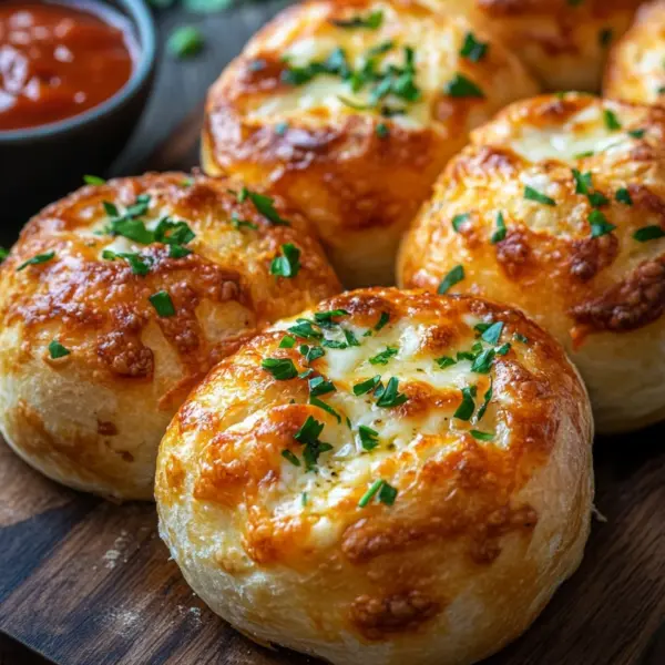 Megalecker Knoblauch Brötchen gefüllt mit Mozzarella Käse Rezept