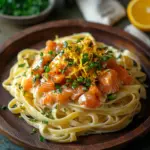 Orangen Lachs Pasta