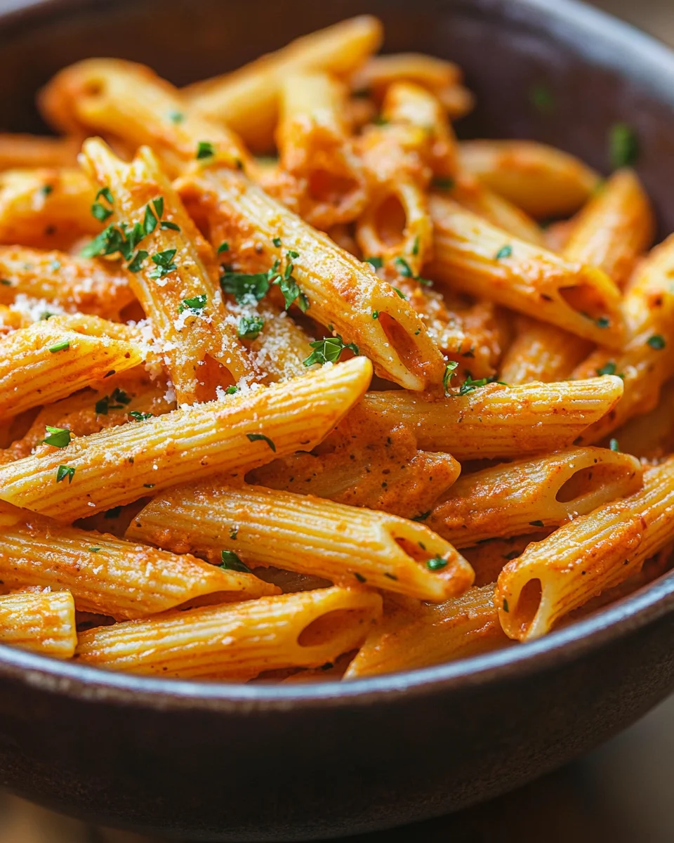 Penne in cremiger Paprikasoße