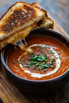 Roasted Tomato Soup with Grilled Cheese Sandwich