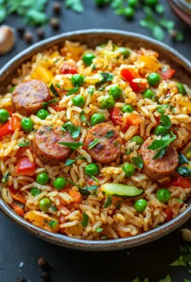Wurst Reis Pfanne